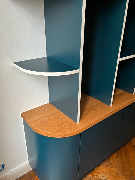 Bibliothèque sur mesure salon