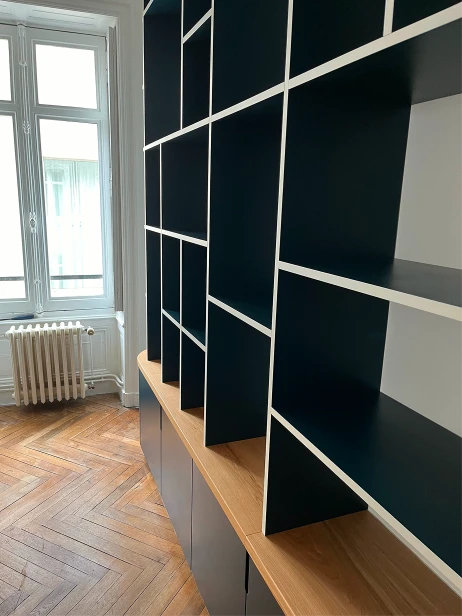 Intérieur bibliotheque sur mesure
